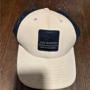 Beige and Navy Women's Cap